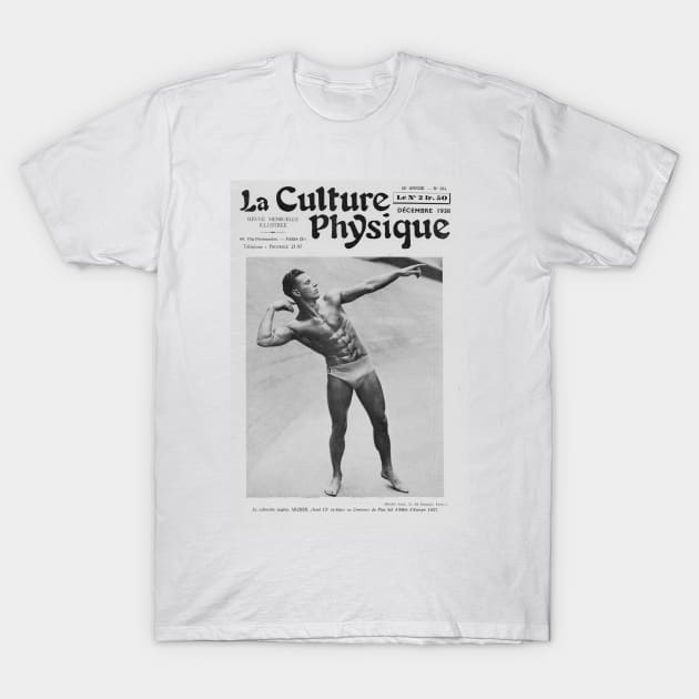 La Culture Physique - Vintage Physique Muscle Male Model Magazine Cover T-Shirt by SNAustralia